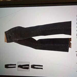 Judy Blue High Waisted Button Fly Wide Leg Trouser Jeans Black Size 32 Women